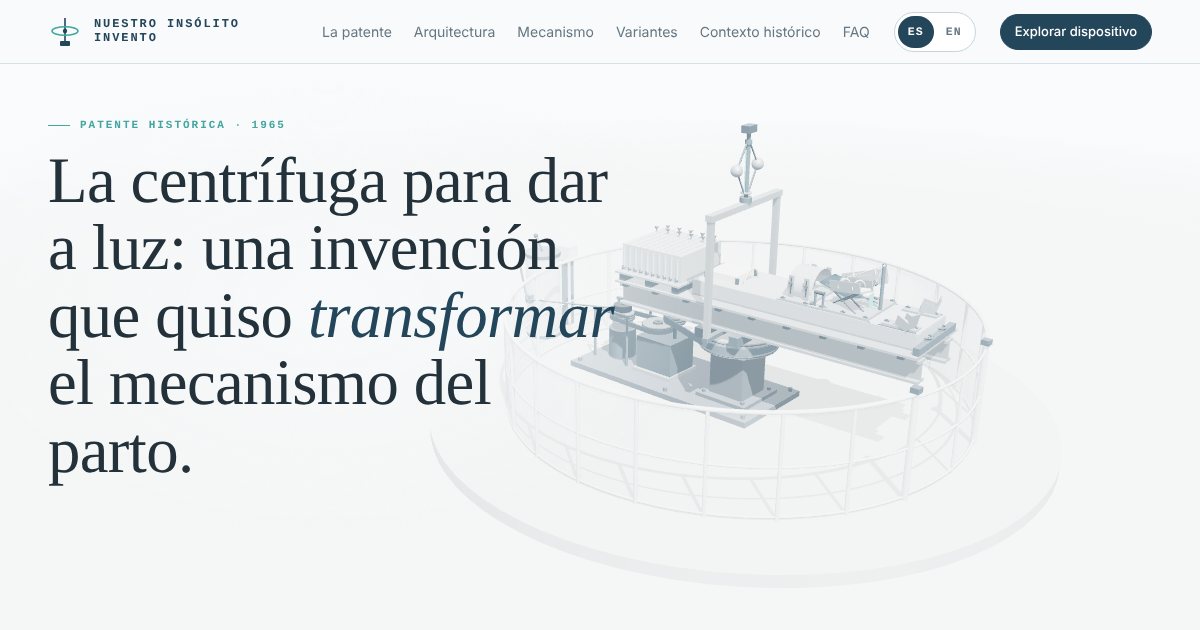 Reconstrucción 3D de la centrífuga para dar a luz (1965)